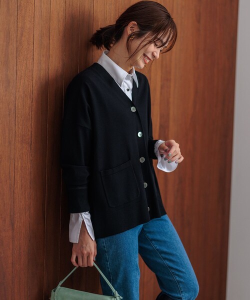 JOHN BULL◇ジョンブル/カーディガン(薄手)/FREE/レーヨン/GRY/無地/AL049