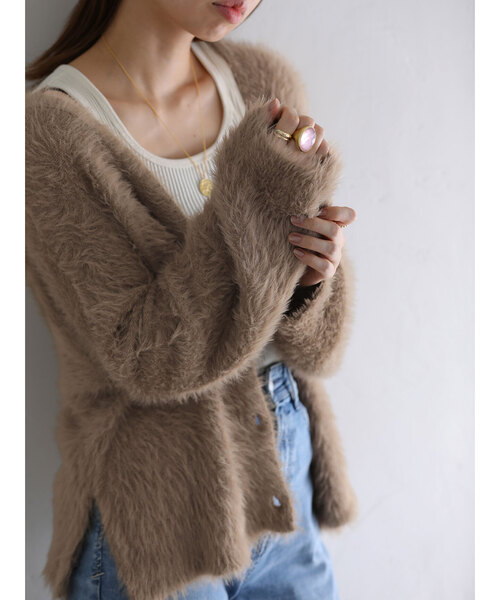 【未使用タグ付】La TOTALITE カーディガン La TOTALITE カーディガン シャギーVネックカーディガン