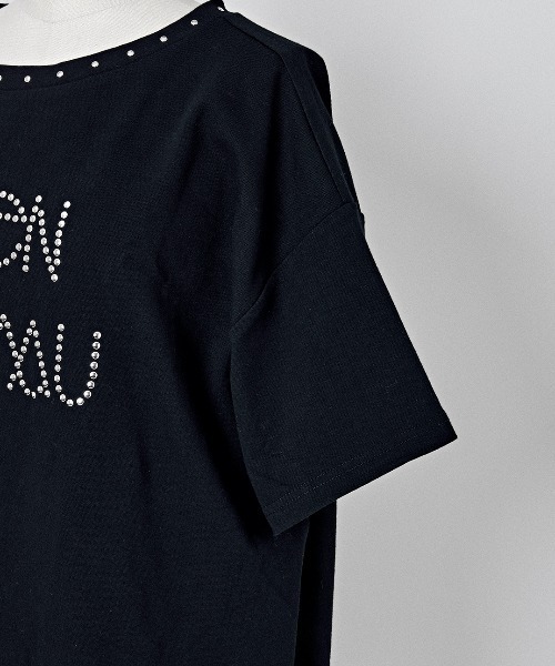AVENCHUMU tシャツ Studs logo t-shirt レディース : ZOZOTOWN