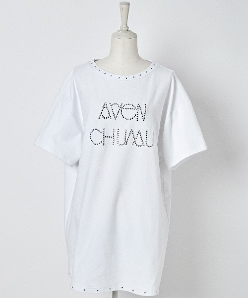 avenchumu Tシャツ AVENCHUMU tシャツ Studs logo t-shirt レディース : ZOZOTOWN Yahoo