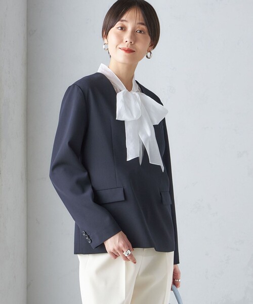SHIPS セットアップ ストレッチ ツイル プルオーバー ジャケット