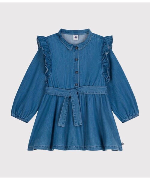 PETIT BATEAU（プチバトー） ワンピース デニム長袖ワンピース キッズ 