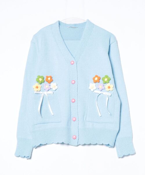 Dream garden（ドリームガーデン） カーディガン 花リボンモチーフ