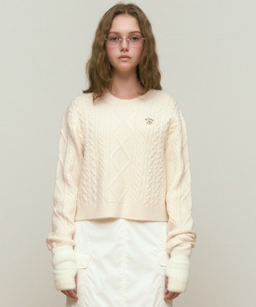 ニット セーター KIRSH ARCH CHERRY CABLE KNIT アーチ チェリー ロゴ ケーブルニット レディース