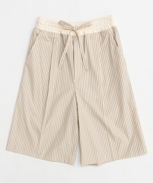 【美品】MAISON SPECIAL ストライプ　ショートパンツ　サイズ38 SALE】Stripe Tack Wide Silhouette Pants