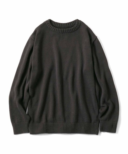 ニット セーター ＴＨＲＥＥ　ＦＩＦＴＹ　ＳＴＡＮＤＡＲＤ　ふんわり無撚糸のコットンセーター「ダークブラウン」 レディース THREE FIFTY STANDARD ニット セーター THREE FIFTY