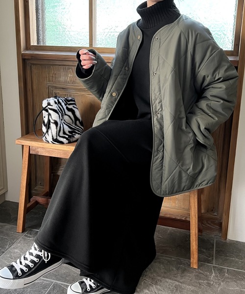 美品✨Plusnoa プラスノア　ショコラティエールワンピース　長袖　ブラック JUNOAH（ジュノア） 長袖ワンピース LARGE チャコール レディース