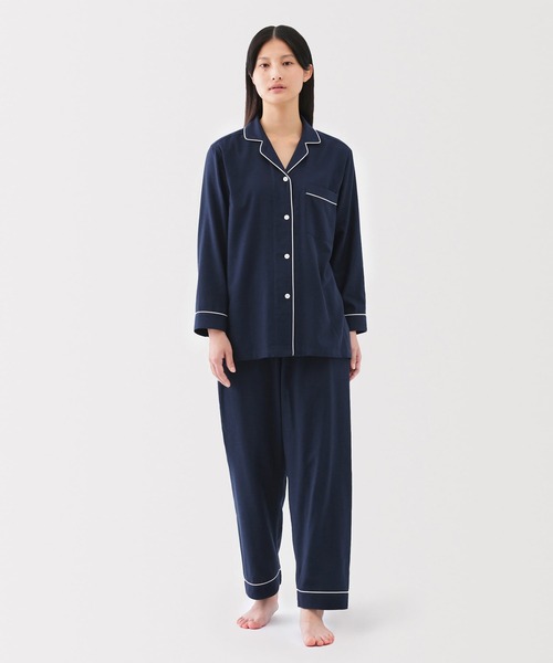 MUJI ダークネイビー 長袖パジャマ L MUJI ダークネイビー 長袖パジャマ L