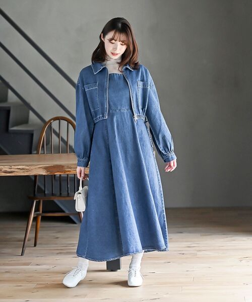 r・p・s セットアップ デニムブルゾン×キャミワンピース