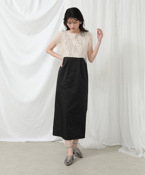 ノースリーブ ジャガード コクーン ドレス オケージョン パーティー　kana Kana ドレス ノースリーブ ジャガード コクーン オケージョン