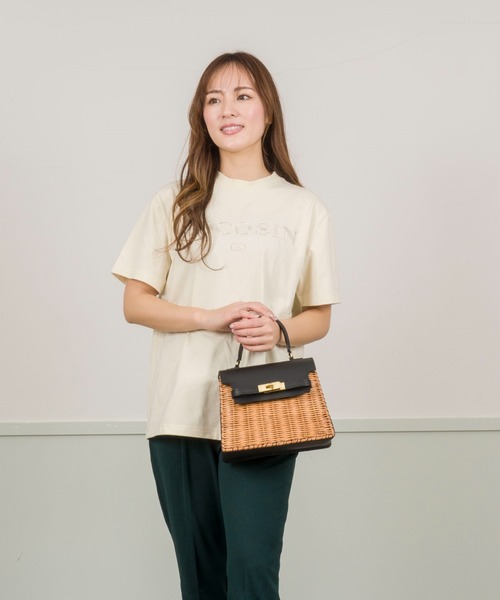 The Bagmati ザバグマティ　カゴバッグ　ミニ　レザー切り替え The Bagmati かごバッグ カゴバッグ 「The Bagmati/ザバグマティ