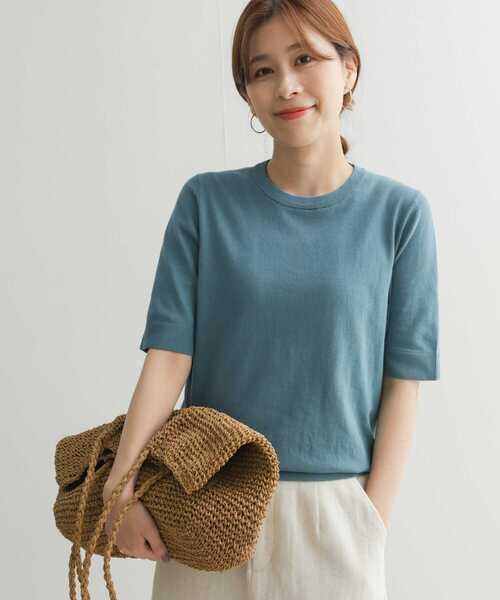 「URBAN RESEARCH DOORS」 半袖ニット MEDIUM ブラック レディース URBAN RESEARCH DOORS 「URBAN DOORS」 半袖ニット MEDIUM