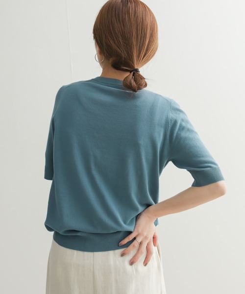 「URBAN RESEARCH DOORS」 半袖ニット MEDIUM ブラック レディース URBAN RESEARCH DOORS 「URBAN DOORS」 半袖ニット MEDIUM