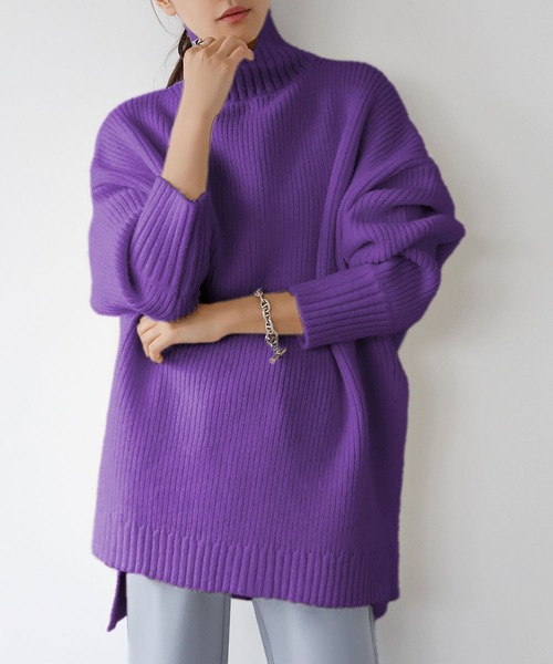 「ELFRANK」 長袖ニット FREE ブルー レディース_画像5