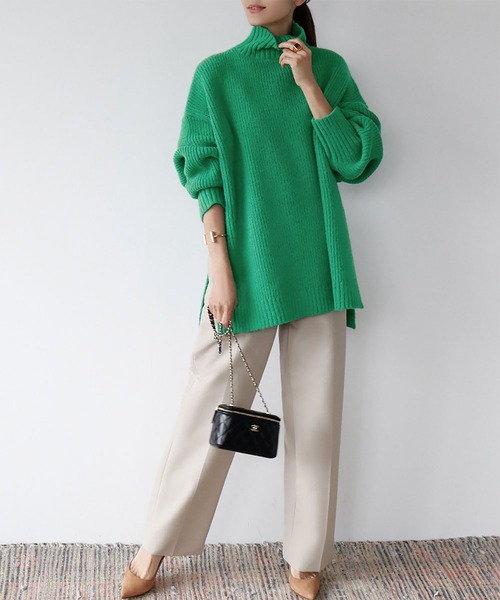 「ELFRANK」 長袖ニット FREE ブルー レディース_画像6