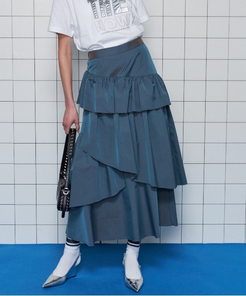 MAISON SPECIAL スカート Flare Tiered Skirt/フレアティアード