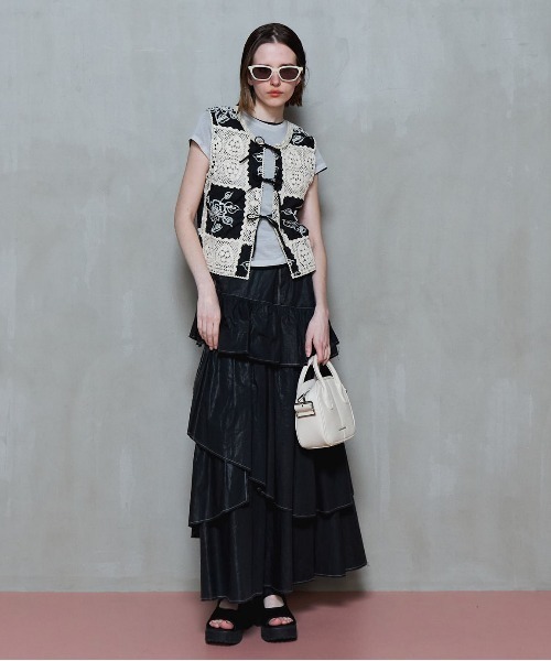 MAISON SPECIAL スカート Flare Tiered Skirt/フレアティアード