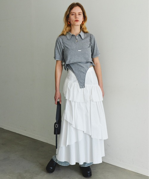 MAISON SPECIAL スカート Flare Tiered Skirt/フレアティアード