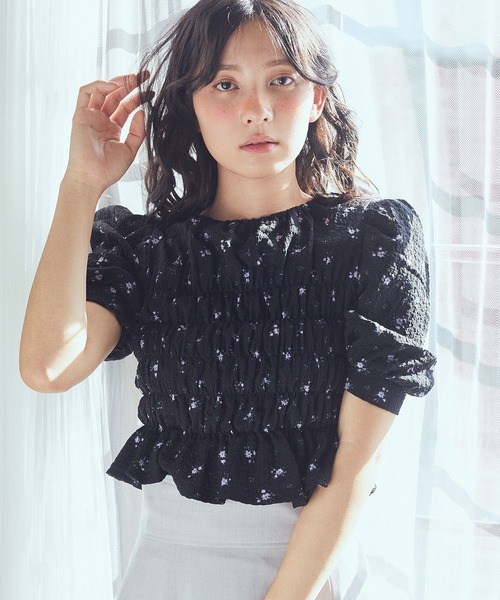 tシャツ 「新色追加」ポコポコレースフラワートップス レディース Kastane tシャツ 「新色追加」ポコポコレースフラワートップス