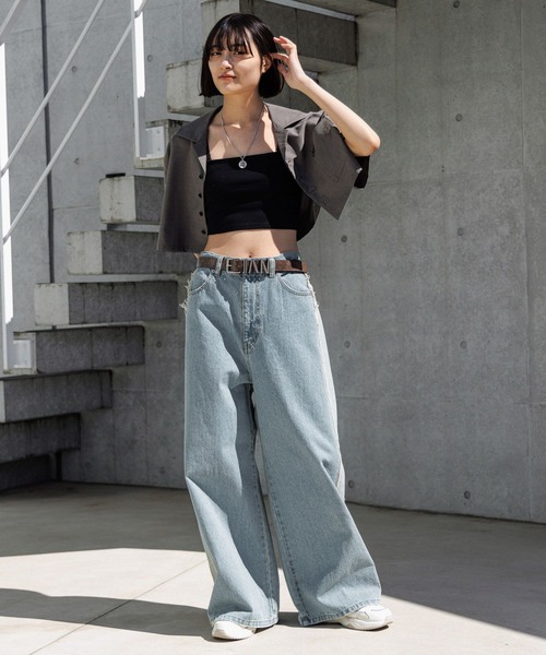 [Anui] Denim брюки L индиго голубой женский 