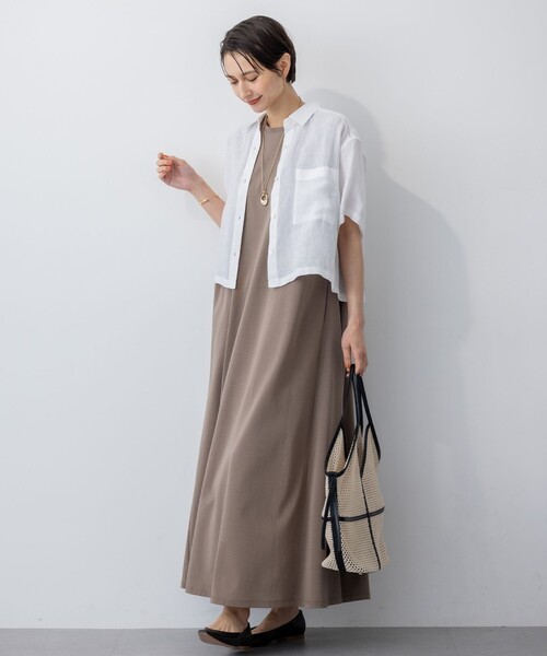 23区 LIBECO シャツ ブラウス ロング リネン 長袖 L 40 白 美品 セール】 【洗える】LIBECOリネン デザインスリーブ ブラウス （シャツ