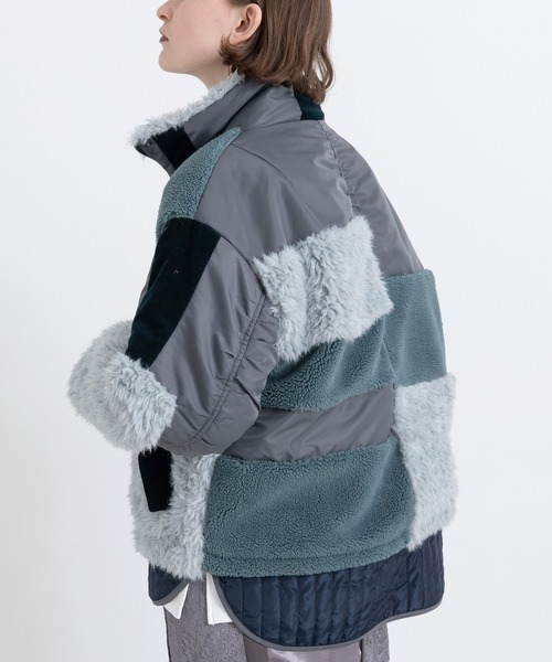 美品⭐︎アウラアイラ　パッチワーク　ジャケット AULA AILA PATCHWORK LIKE BOA BLOUSON — aulaaila