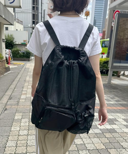 CLEA デイバック リュック 大容量メッシュデザインリュック レディース メッシュデザイン 黒 バックパック