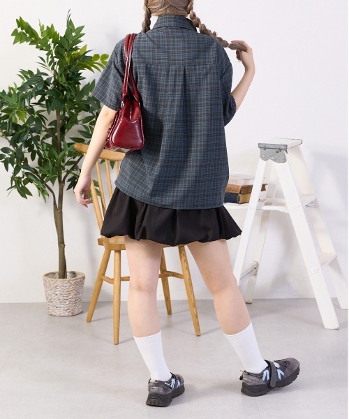 kutir ブラウス シャツ 半袖アソートドロストリボンシャツ