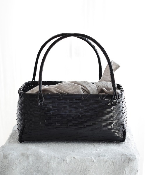 antego 竹かごバッグ 黒 antego 竹かごバッグ 黒