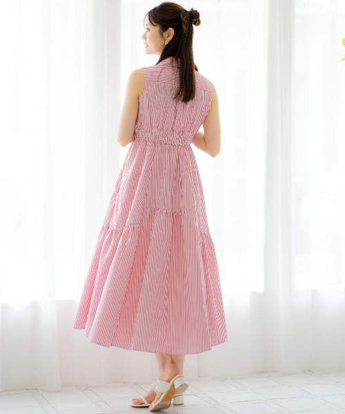 And Couture ストライプオフショルフリルワンピース ストライプオフショルフリルワンピース(506208129) | AND