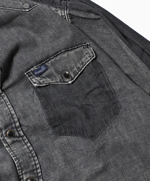 Wrangler 「Wrangler」 長袖シャツ S インディゴブルー メンズ
