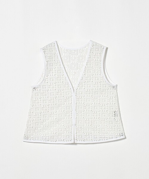 GREEN LABEL RELAXING ホワイトベスト green label relaxing ベスト ジレ レース レディース