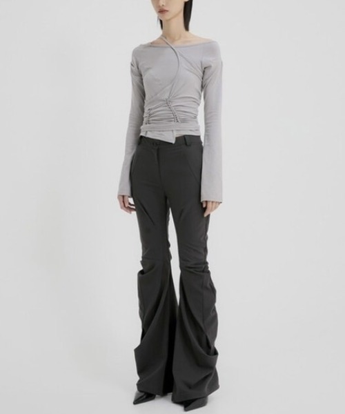 FLAREUP パンツ 「FLAREUP」Asymmetrical Drape Pants