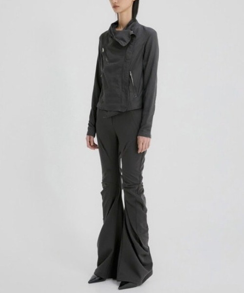 FLAREUP Asymmetrical Drape Pants チャコール ☆FLARE UP☆ Asymmetrical Drape Pants FL245Charcoal