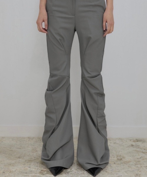 FLAREUP Asymmetrical Drape Pants チャコール FLAREUP パンツ 「FLAREUP」Asymmetrical Drape Pants
