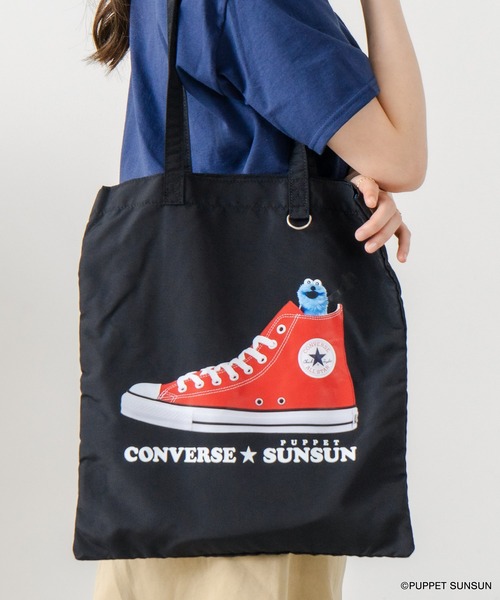 パペットスンスン CONVERSE トートバッグ ブラック コンバース CONVERSE トートバッグ 「CONVERSE/コンバース」SUNSUN FLAT