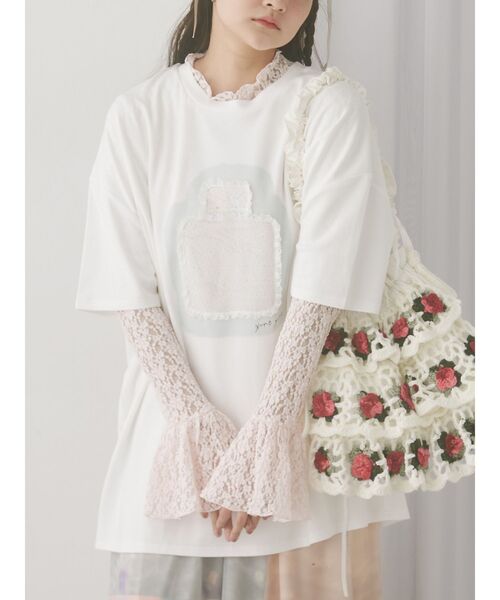 merry jenny - flowerレースブラウス merry jenny tシャツ flowerレーストップス レディース