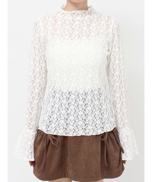 flower 今期 レーストップス merry jenny（メリージェニー） tシャツ flowerレーストップス