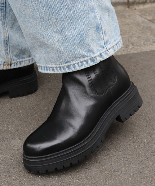 EVOL（イーボル） ブーツ 「本革・柔らかい」サイドゴアショートブーツ