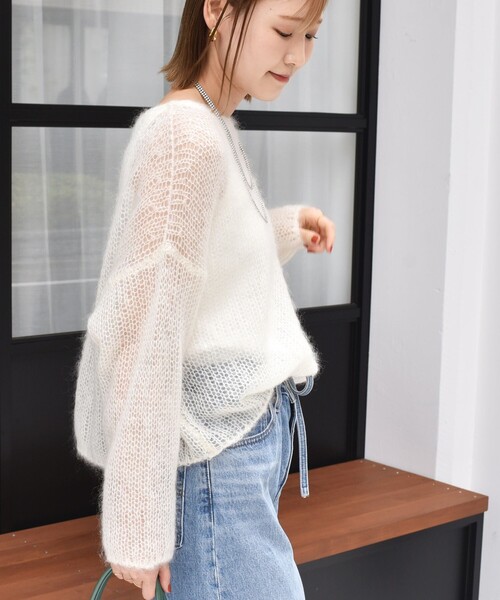 SHIPS（シップス） ニット セーター モヘヤ メッシュ プルオーバー