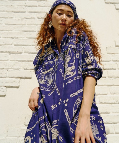 HLAADA ワンピース (HLAADA for ROSEBUD)BANDANA BIAS SHIRT OP