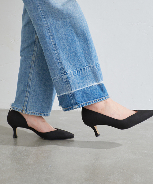 【極美品】今季最新 ブラック パンプス サイズ 23.5 ルタロン LE TALON（ル タロン） パンプス 「追加」5.5cmVカットサイドオープン