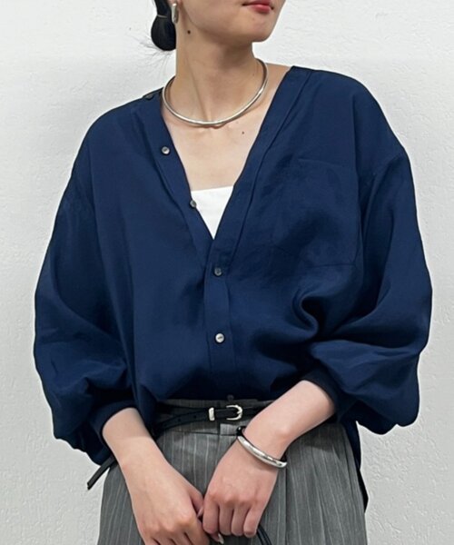Loungedress メッシュVブラウス