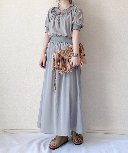 「AZUL ENCANTO」 半袖ワンピース MEDIUM ネイビー レディース_画像6