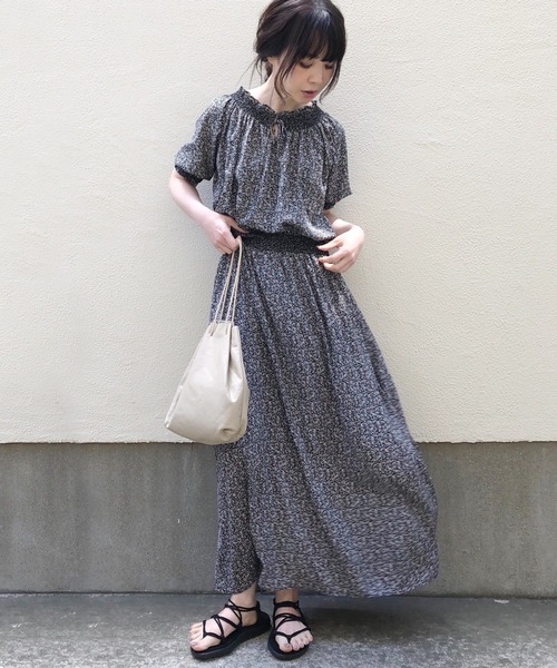 「AZUL ENCANTO」 半袖ワンピース MEDIUM ネイビー レディース_画像7