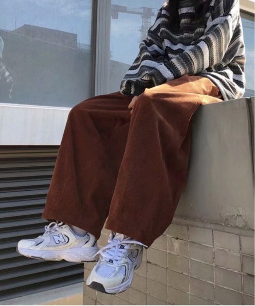 link lot パンツ コーデュロイワイドイージーパンツ メンズ : ZOZOTOWN