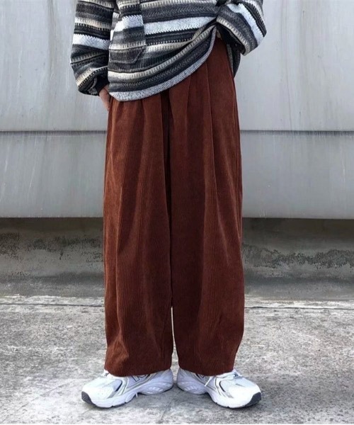 link lot パンツ コーデュロイワイドイージーパンツ メンズ : ZOZOTOWN