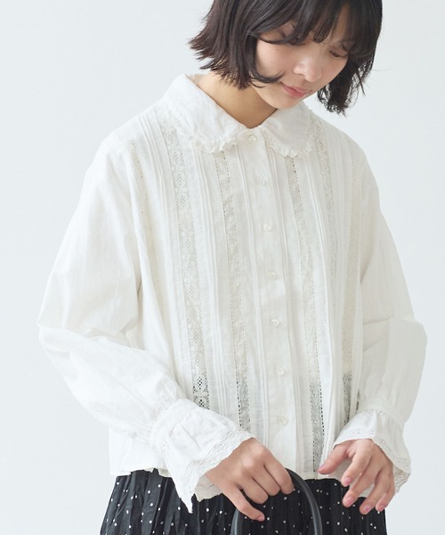 bulle de savon（ビュルデサボン） ブラウス シャツ lace patchwork