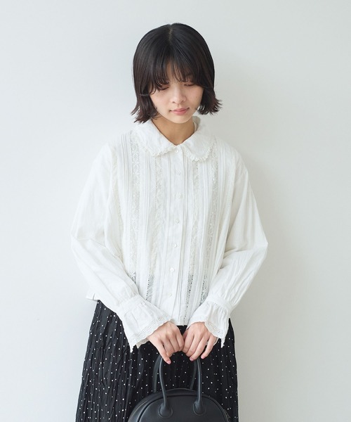 ビュルデサボン新品ブラウス bulle de savon（ビュルデサボン） ブラウス シャツ lace patchwork