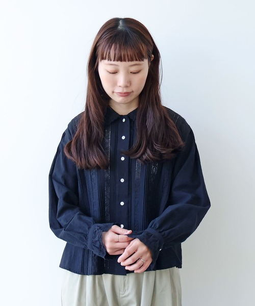 bulle de savon（ビュルデサボン） ブラウス シャツ lace patchwork